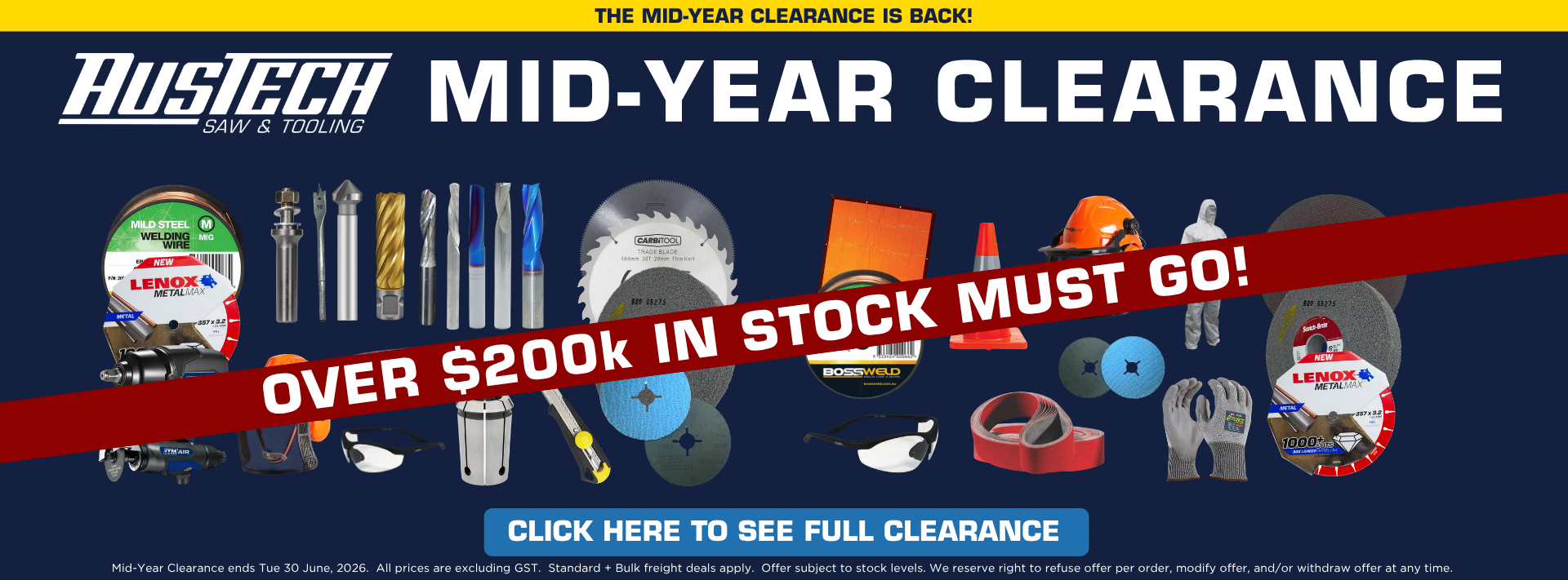 2026 Mid Year Clearance Banner