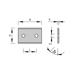 LEUCO BLANKS HW - CENTRAL BORE, GROUND ON BOTH SIDES 60X25X2.0N