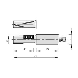 LEUCO SHANK-TYPE CUTTERS WITH HW TURNOVER KNIVES - Z=1+1 WITH ALTERNATING SHEAR ANGLE Ã