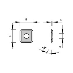 LEUCO PROFILE TURNOVER KNIVES HW WITH 4 CUTTING EDGES AND RADIUS - LEDINEK ROTOLES 14X14