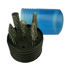 5pc Burr Set 1/4" Shank - Tungsten Carbide - Cut STEEL
