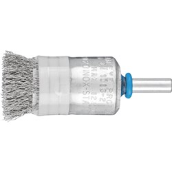 Pencil Brush 6mm Shaft Mounted - Crimped INOX Wire Limiting Rings  PBUR 2020/6 INOX 0.20