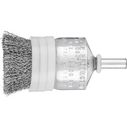 Pencil Brush 6mm Shaft Mounted - Crimped STEEL Wire Limiting Rings  PBUR 2525/6 ST 0.20