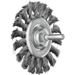 Shaft Mounted Wheel Brush - Twist Knot STEEL Wire - 6mm Shaft Single Pack  RBG 7006/6 ST 0.35