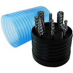 8pc Burr Set 6mm Shank - Tungsten Carbide - Cut INOX Stainless Steel