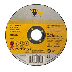 Abrasiflex CO074 Sia siacut Metal Cutting Wheels 125x 2.5 x 22 A24/30S I/F