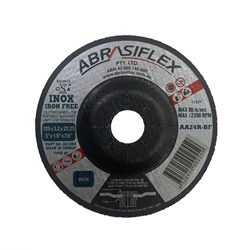 Abrasiflex DC1063 Depressed Centre Metal Cutting Wheels - Iron Free 125 x 3.2 x 22 A24R  I/F