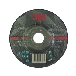 3M DC1079 Silver Depressed Centre Metal Grinding Wheels - Iron Free 125 x 6 x 22 A36P I/F