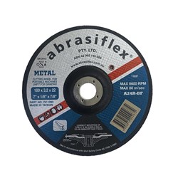 Abrasiflex DC1090 Depressed Centre Metal Cutting Wheels 180 x 3.2 x 22 A24R