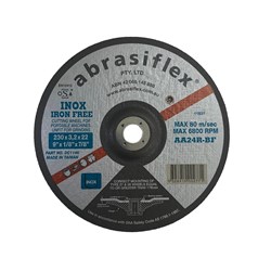 Abrasiflex DC1146 Depressed Centre Metal Cutting Wheels - Iron Free 230 x 3.2 x 22 A24R  I/F