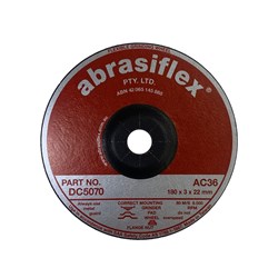 Abrasiflex DC5070 Depressed Centre Flexible Grinding Wheels 180 x 3 x 22 AC36