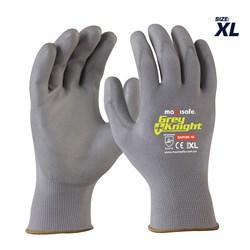 GREY KNIGHT NYLON GLOVE WITH POLYURETHANE (PU) PALM COATING XLARGE