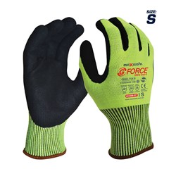"G-FORCE" HIVIS CUT RESISTANT LEVEL 5, NITRILE COATED GLOVE - SMALL