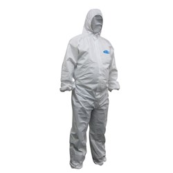 KOOLGUARD LAMINATED DISPOSABLE COVERALLS - WHITE - LARGE ARGE