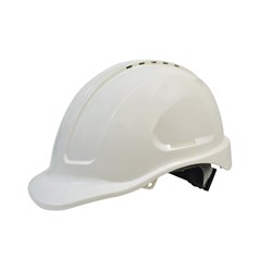 MAXISAFE WHITE VENTED HARD HAT, RATCHET HARNESS