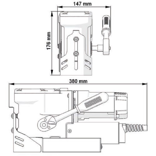 HOLEMAKER PRO36AD MAGNETIC BASE ANGLE DRILL,240V, CAPACITY: 36MM DIA X 30MM
