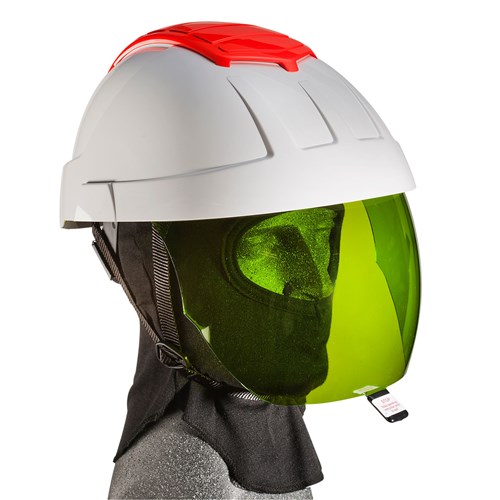 E-MAN RETRACTABLE VISOR HELMET  WITH GREEN IR 2 VISOR