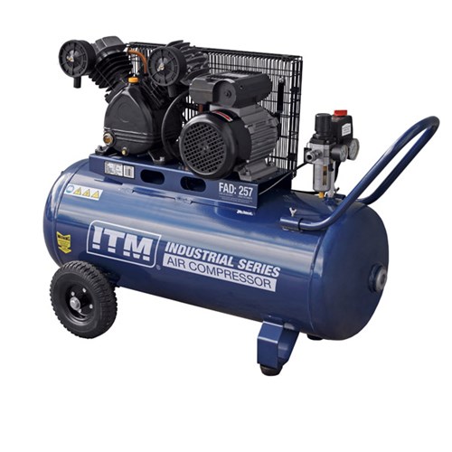 ITM AIR COMPRESSOR, BELT DRIVE, 2.5HP 90LTR FAD 257L/MIN