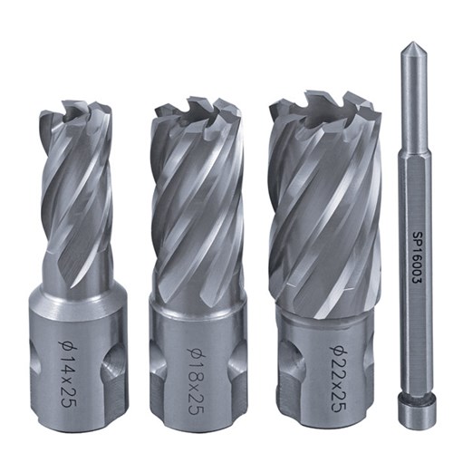Holemaker ASSET-Z Silver Series HSS Annular Cutter 3 Piece Set METRIC SHORT 14, 18, 22 & PIN