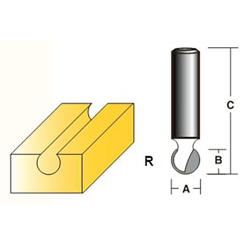 BALL END BIT - TBE 424 1/2 - 19mm X 17.5mm X 62.5mm X 9.5mm