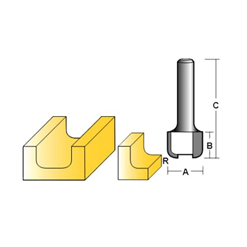 CARBIDE DISH CUT BIT - TD 706 1/2 - 19mm X 19mm X 64mm X 4.75mm