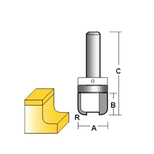 CARBIDE DISH CUT BIT - TD 706 B1/2 - 19mm X 19mm X 76.8mm X 4.75mm X TB4