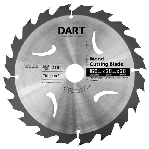 DART 160mm X 1.6 X 1.0 X 20 X 20TCT ATB SAW BLADE