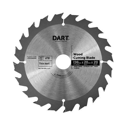 DART 136mm X 1.5 X 1.0 X 20 X 20TCT ATB SAW BLADE