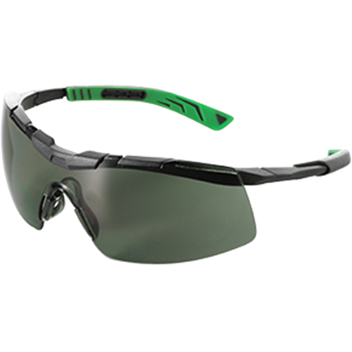 5X6 SMOKE SAFETY SPEC, GUN METAL/GREEN FRAME, G15 LENS