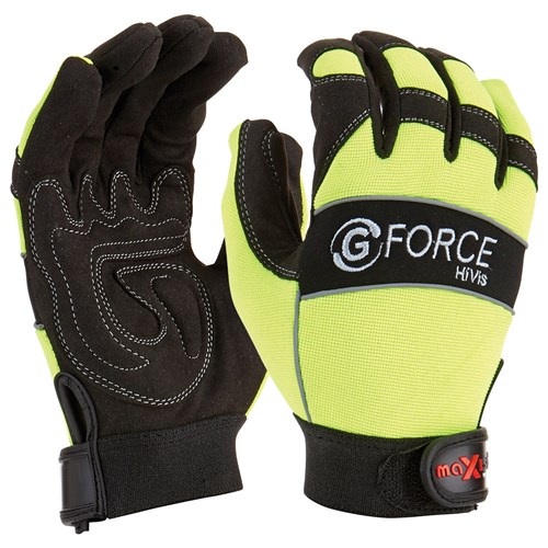 GMY277 G-FORCE HI-VIS MECHANICS RIGGERS GLOVES (S to 2XL)