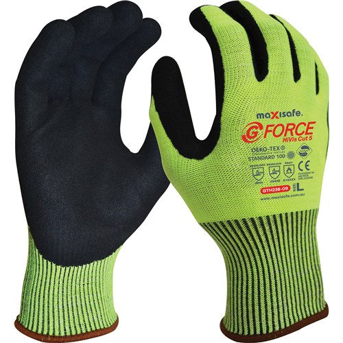 Maxisafe G-FORCE HI-VIS CUT LEVEL 5 GLOVE - AusTech