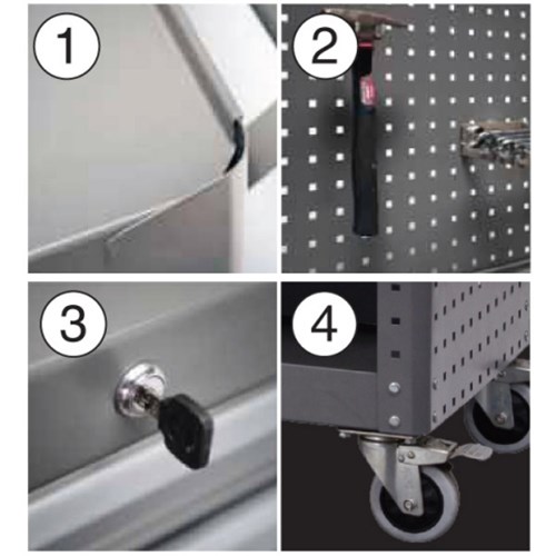 TRADEMASTER (METAL FRAME) TOOL CART - 3 SHELF