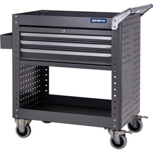 TRADEMASTER (METAL FRAME) TOOL CART WITH SIDE PANELS & 3 LOCKABLE DRAWERS