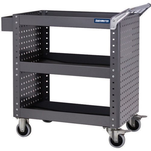 TRADEMASTER (METAL FRAME) TOOL CART - 3 SHELF WITH SIDE PANELS