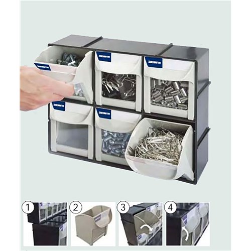 FLIP OUT BIN (FO SERIES) - 6 DRAWERS