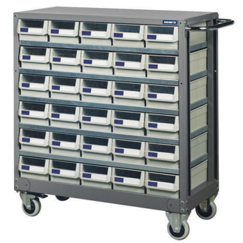 TRADEMASTER MOBILE PARTS CABINET  - 30 DRAWERS