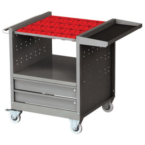 TRADEMASTER (METAL FRAME) CNC TOOL CART - WITH 2 LOCKABLE DRAWERS