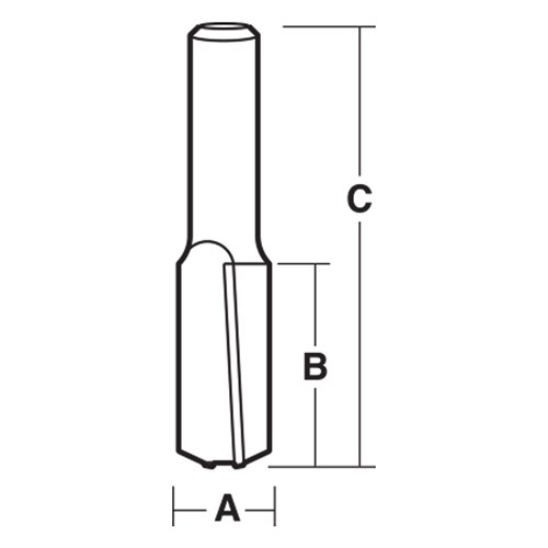 STRAIGHT BIT WITH DOWN SHEAR - CARBIDE TIPPED 19mm X 82mm