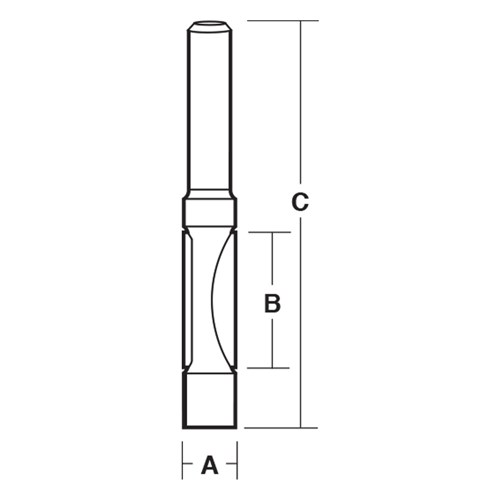FLUSH TRIMMING BIT WITH 6.35mm (1/4