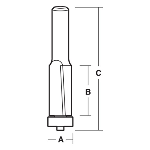 FLUSH TRIM BIT WITH DOWN SHEAR - CARBIDE TIPPED 19mm X 38.1mm X 91.7mm