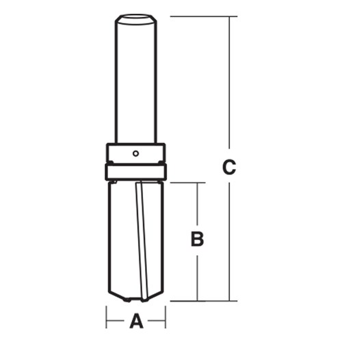 INVERTED FLUSH TRIM BITS WITH DOWN SHEAR - CARBIDE TIPPED 19mm X 50mm X 101.6mm