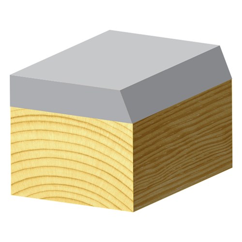 COMBINATION FLUSH & BEVEL TRIMMING BIT - CARBIDE TIPPED 19mm X 14.7mm X 55mm 