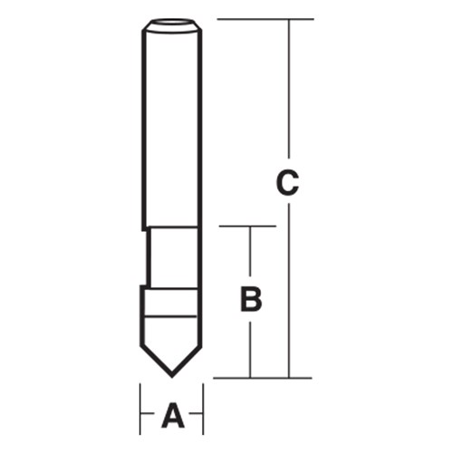 SINGLE FLUTE FLUSH TRIMMING & DRILLING BIT - SOLID CARBIDE 6.35mm X 16mm X 38.1mm