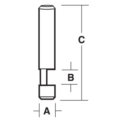SINGLE FLUTE FLUSH TRIMMING BIT - SOLID CARBIDE 6.35mm X 6.35mm X 38.1mm