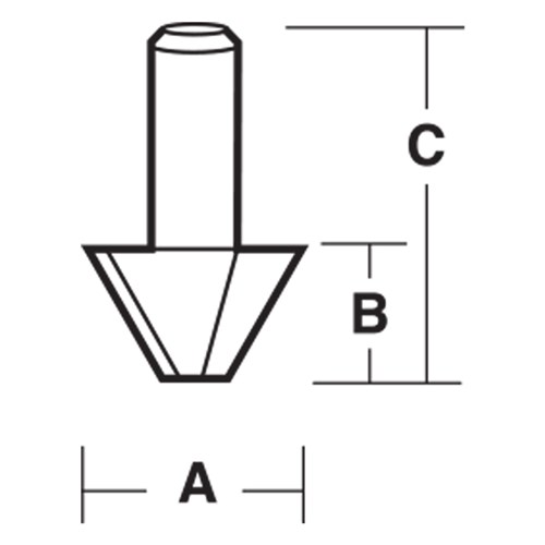 TWO FLUTE 30° BEVEL TRIMMING BIT - CARBIDE TIPPED 15.9mm X 9.5mm X 35mm