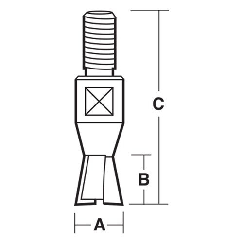 TWO FLUTE BROOKMAN DOVETAIL BIT 13.2mm X 14.3mm X 57.1mm