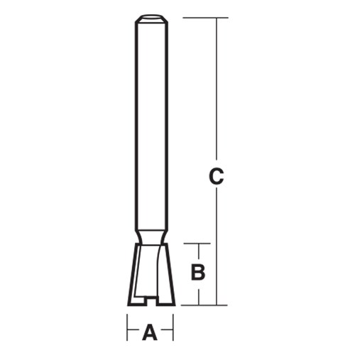 TWO FLUTE DOVETAIL 'LEIGH' BIT - CARBIDE TIPPED 9.5mm X 12.7mm X 60mm
