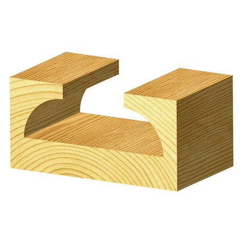 TWO FLUTE DRAWER PULL BIT - CARBIDE TIPPED 50.8mm X 14.3mm X 65mm X 14.3mm