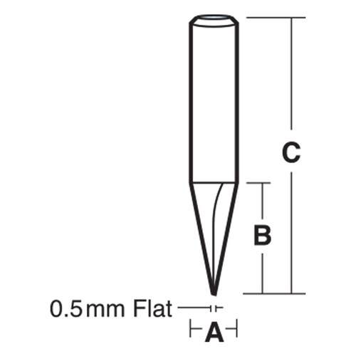 'V' GROOVE BIT 22.5° - 6.4mm X 14.7mm X 57.2mm