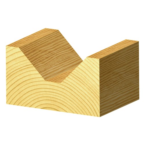 90° VEE GROOVE BIT WITH FLAT - CARBIDE TIPPED 18mm X 3mm X 7.5mm X 45mm